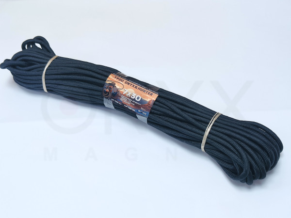 Трос човновий Onyx&Hunter 7x30 чорний 7мм 30м Зусилля на розрив 600кг, мотузка,канат,шнур