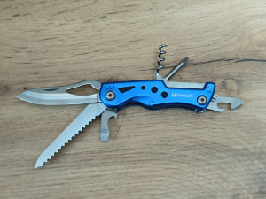 Туристичний ніж-мультитул Traveler MS-001 Blue  з чохлом