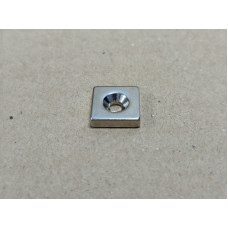 Неодимовий магніт квадрат 12x12x3мм під потай 3.5/6мм (зенковка)