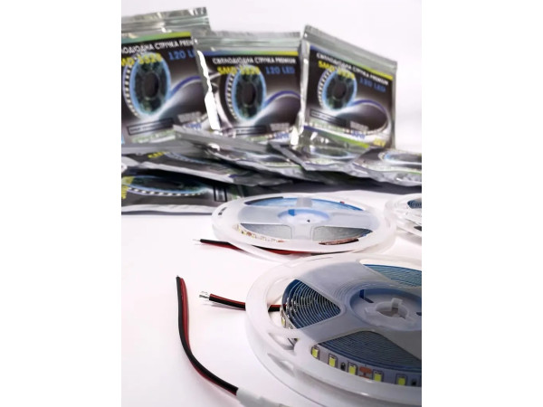 Світлодіодна стрічка SMD 3528 (120 LED/m) Slim IP20 Premium біла