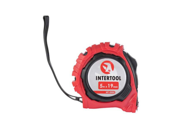 Рулетка з металевим полотном, з фіксатором, 5 м, 19 мм, "Магніт" INTERTOOL MT-0505