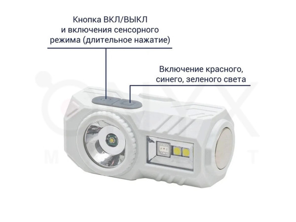 Налобний ліхтар BL-T131 із сенсорним увімкненням та магнітним кріпленням, Type-C